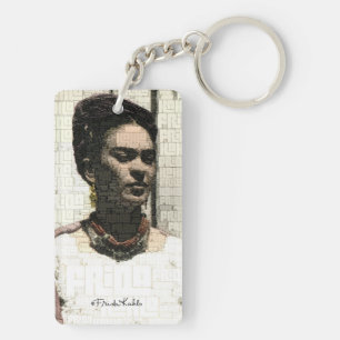 Frida Kahlo-Textilporträt Schlüsselanhänger