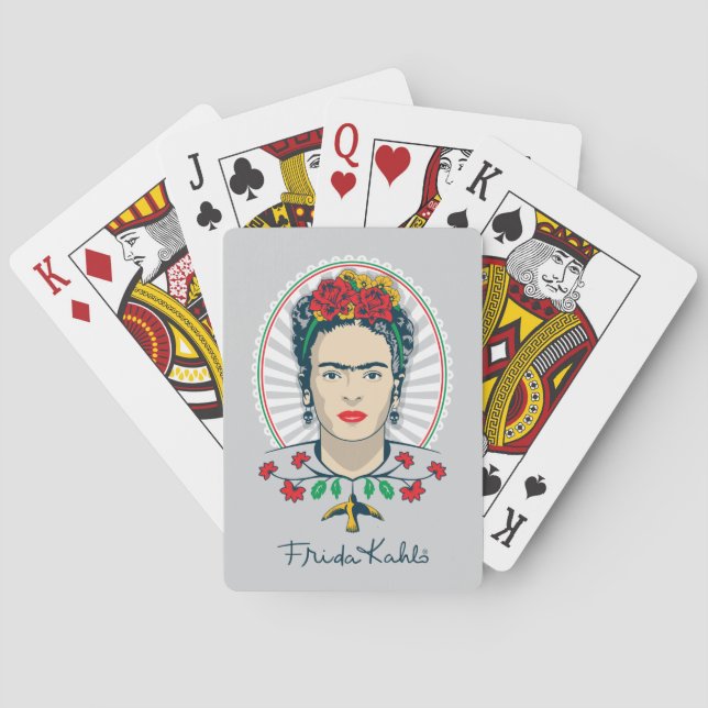 Frida Kahlo| Vintage Flora Spielkarten (Rückseite)