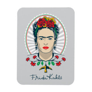 Frida Kahlo Vintage Floral Magnet