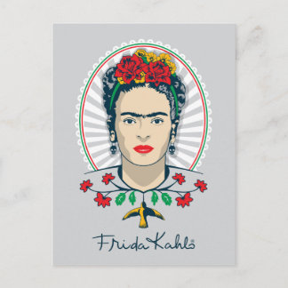 Frida Kahlo Vintage Floral Postkarte