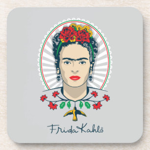 Frida Kahlo Vintage Floral Untersetzer