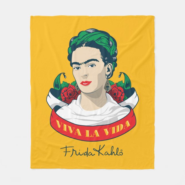 Frida Kahlo Viva la Vida Fleecedecke (Vorderseite)