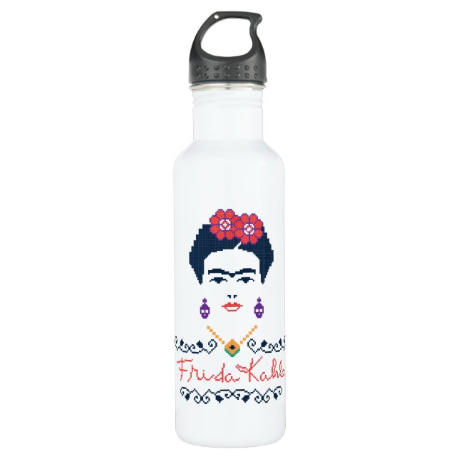 Frida Kahlo | Viva Mexiko Edelstahlflasche (Vorderseite)