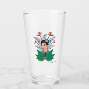 Frida Kahlo Vögel von Paradies, florale Grafik Glas