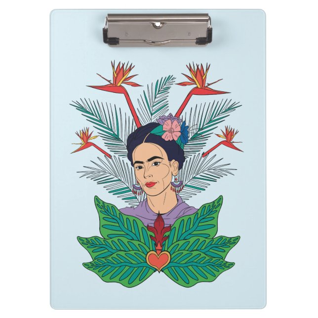 Frida Kahlo | Vögel von Paradies, florale Grafik Klemmbrett (Vorderseite)