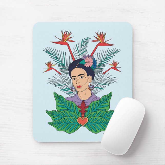 Frida Kahlo | Vögel von Paradies, florale Grafik Mousepad (Mit Mouse)