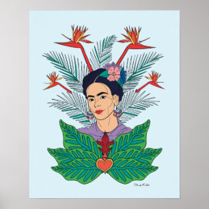 Frida Kahlo   Vögel von Paradies, florale Grafik Poster