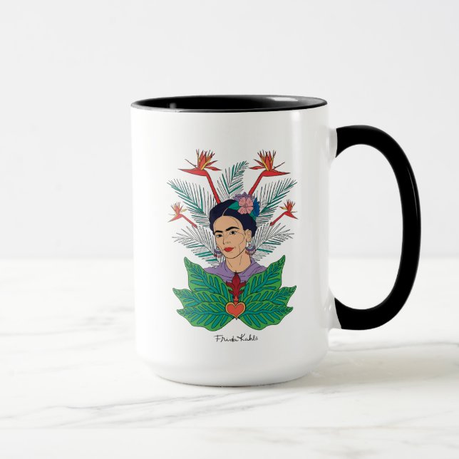 Frida Kahlo | Vögel von Paradies, florale Grafik Tasse (Rechts)