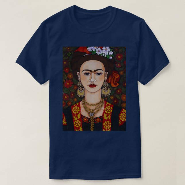 Frida mit Schmetterlingen T-Shirt (Design vorne)
