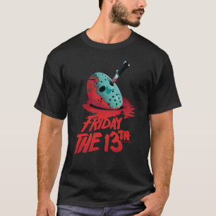 Friday the 13th   Knife Through Blue Hockey Mask T-Shirt