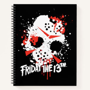 Friday the 13th   Paint Splatter Hockey Mask Notizbuch