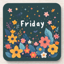 Friday, time to bloom getränkeuntersetzer