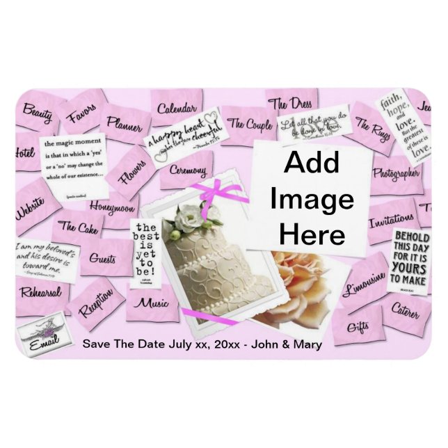 Fridge Magnet Wedding Enregistrer la date Invitati (Horizontal)