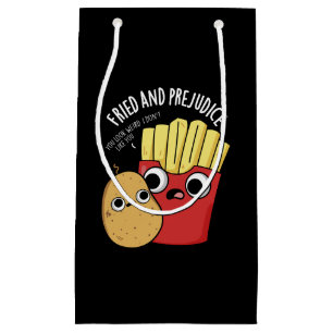 Fried and Prejudice Funy Fries Pun Dark BG Kleine Geschenktüte