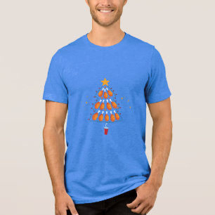 Fried Chicken Lovers Funny Christmas T-Shirt Tri-Blend Shirt