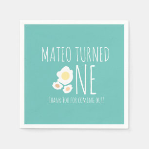 Fried Egg First Birthday Vielen Dank Serviette