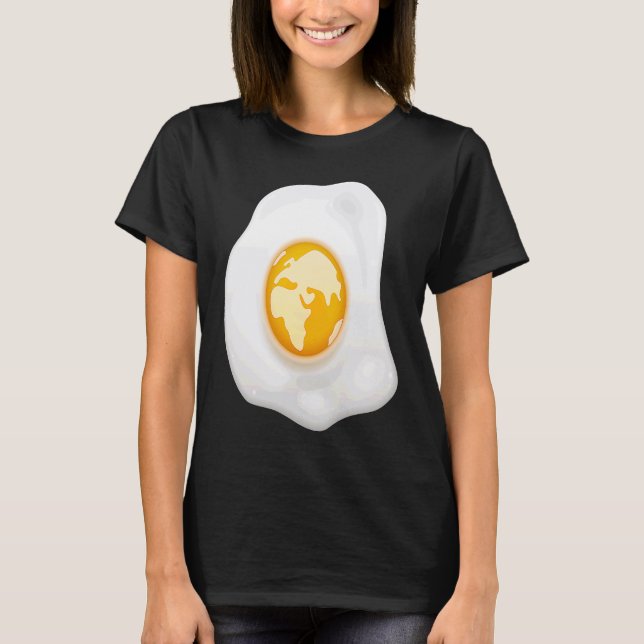 Fried Egg With Earth Globe on Yolk Costume T-Shirt (Vorderseite)