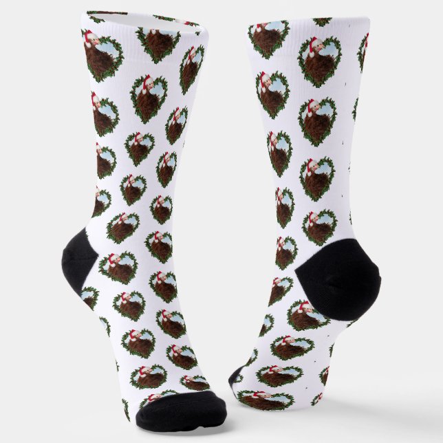 Fried Huhn Weihnachts Kranz Socken (Gewinkelt)