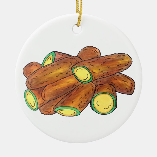 Fried Jalapeño Poppers Green Hot Jalapeno Pepper Keramik Ornament (Vorne)