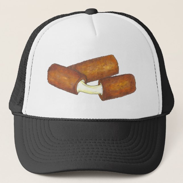 Fried Mozzarella Sticks Käse Junk Food Feinschmeck Truckerkappe (Vorderseite)