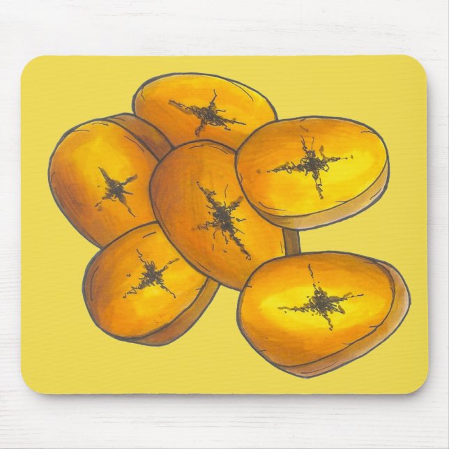 Fried Plantains Kochen Bananen Puerto Rico Nahrung Mousepad (Vorne)