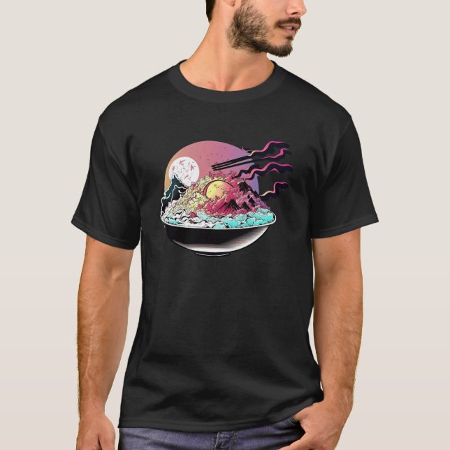 Fried Rice Synthwave 80s Retrowave Aesthetic  1 T-Shirt (Vorderseite)