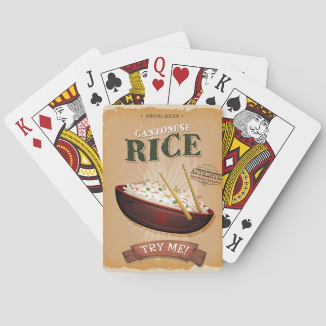 Fried Rice Vintage Ad Spielkarten (Rückseite)