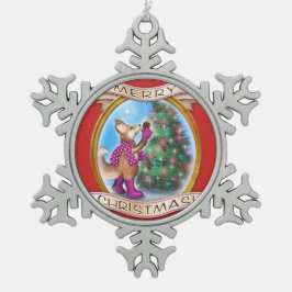 Frieda Schwanzes Weihnachtsschmuck - Zinnschneeflo Schneeflocken Zinn-Ornament