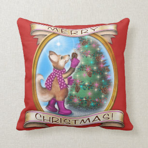 Frieda Schwanzes Weihnachtswerfer Kissen