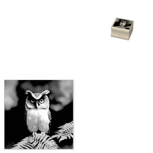 "Frieda the Screech Owl: A Nocturnal Beauty" Gummistempel