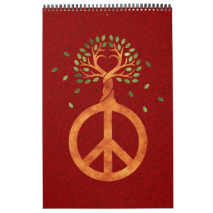 Friede für Bäume - Blume Power Herz 1 Kalender