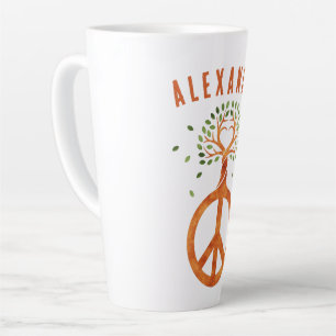 Friede für Bäume - Blume Power Herz 1 Milchtasse