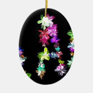 "FRIEDE" in Blumen Kunstprint Keramikornament
