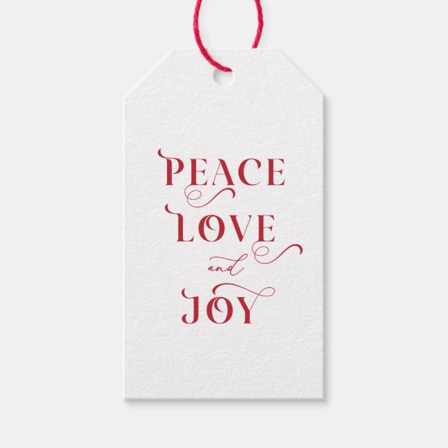 Friede, Liebe & Freude Weihnachten Weihnachtsgesch Geschenkanhänger (Vorderseite)