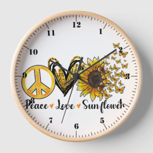 "Friede, Liebe, Sonnenblume" Uhr