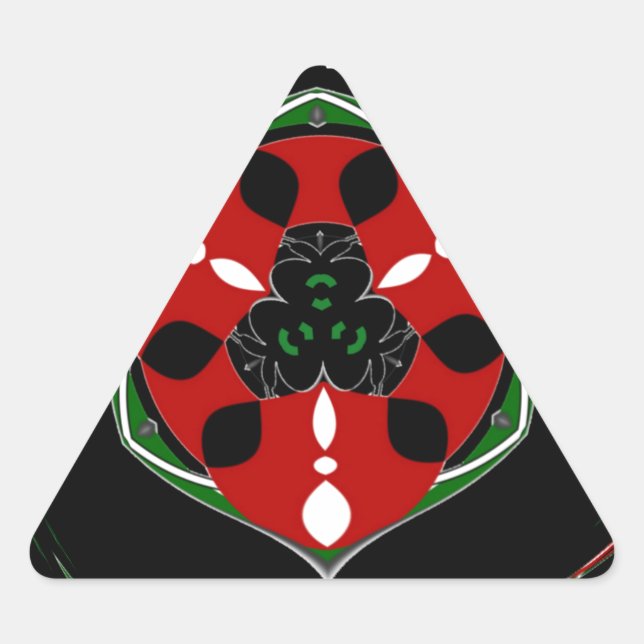 "Friede: mit Schild Emblem" Kunstdruckerei Dreieckiger Aufkleber (Vorderseite)