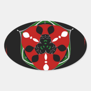 "Friede: mit Schild Emblem" Kunstdruckerei Ovaler Aufkleber