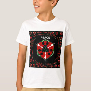 "Friede: mit Schild Emblem" Kunstdruckerei T-Shirt