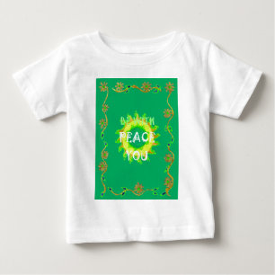 Friede sei mit dir: inspirierendes Grün und Gelb Baby T-shirt