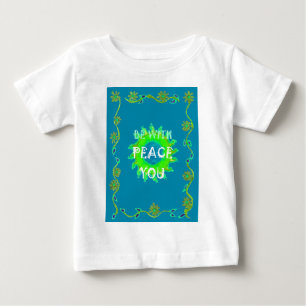 Friede sei mit dir: inspirierendes Grün und Gelb Baby T-shirt