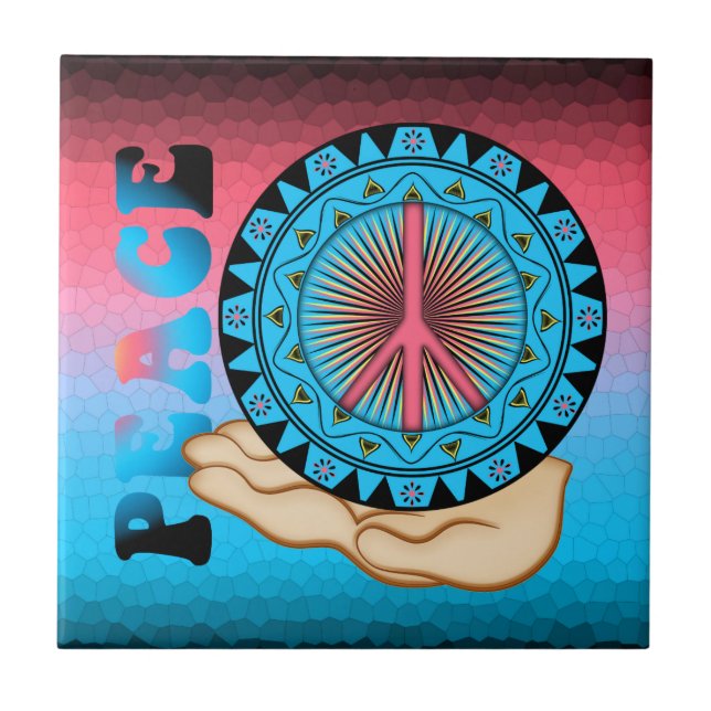 Friede ~ Sun Fliese (Vorderseite)