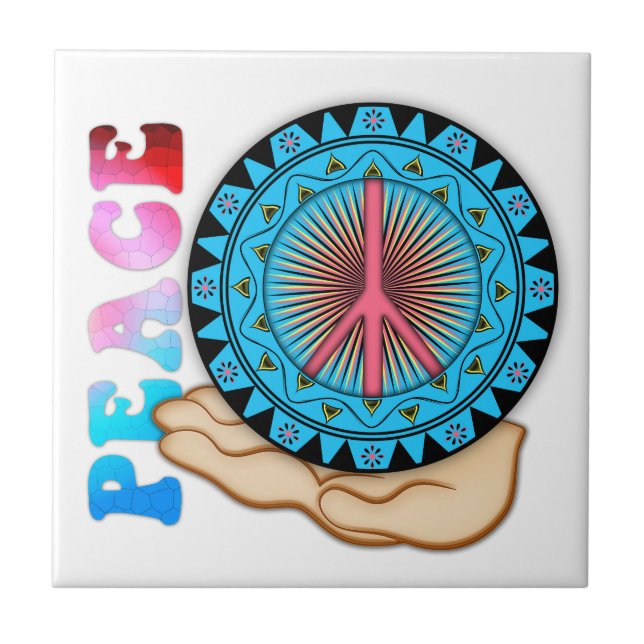 Friede ~ Sun Fliese (Vorderseite)