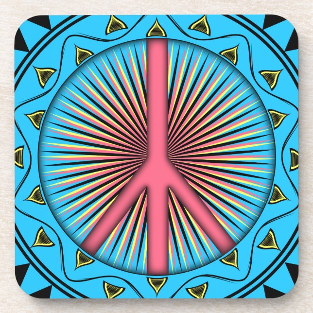 Friede ~ Sun Getränkeuntersetzer (Vorderseite)