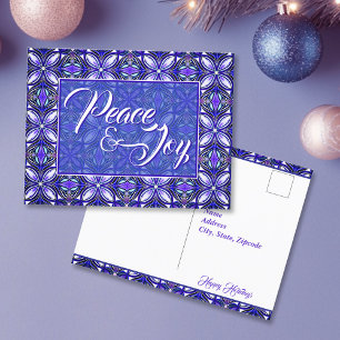 Friede und Freude Lila Weihnachten Postkarte