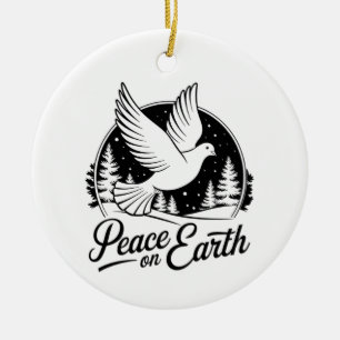 Friede zu Eartt - Taube Keramik Ornament