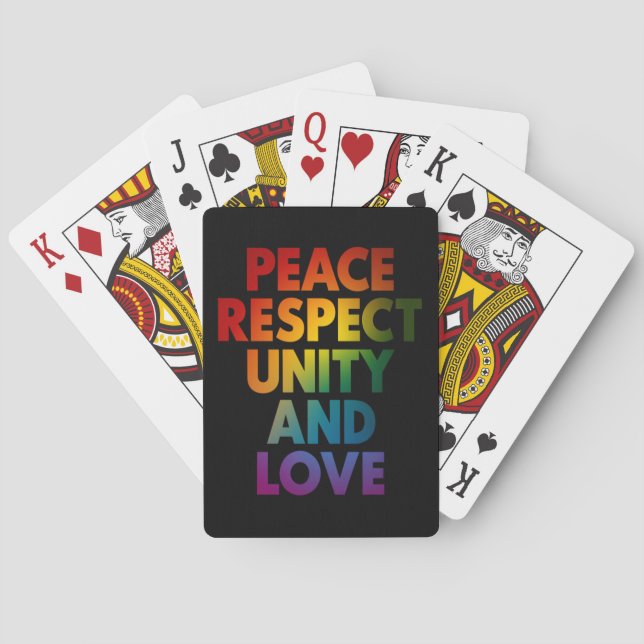 Frieden Achtung Einheit und Liebe Spielkarten (Rückseite)