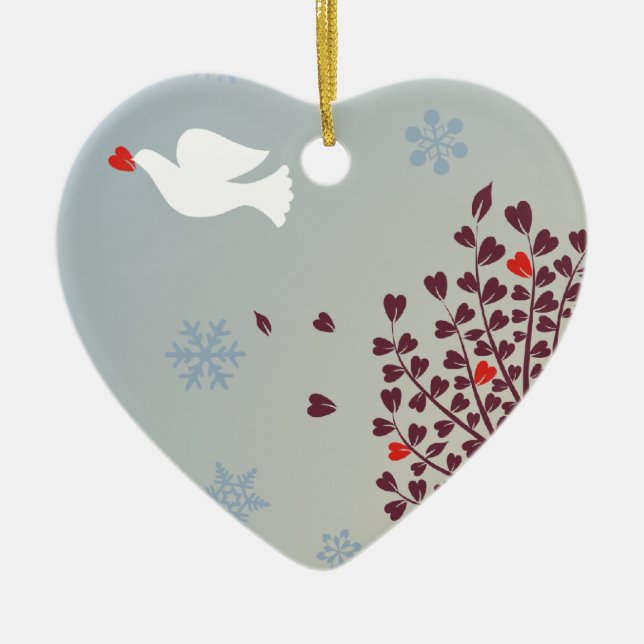 Frieden am Weihnachten Keramikornament (Vorne)