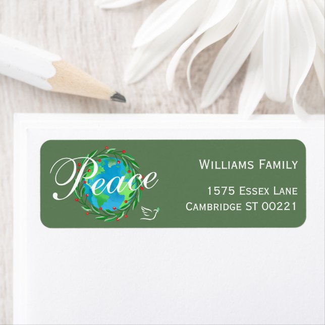 Frieden auf Erden Elegant Script Rücksendeadresse (Insitu)