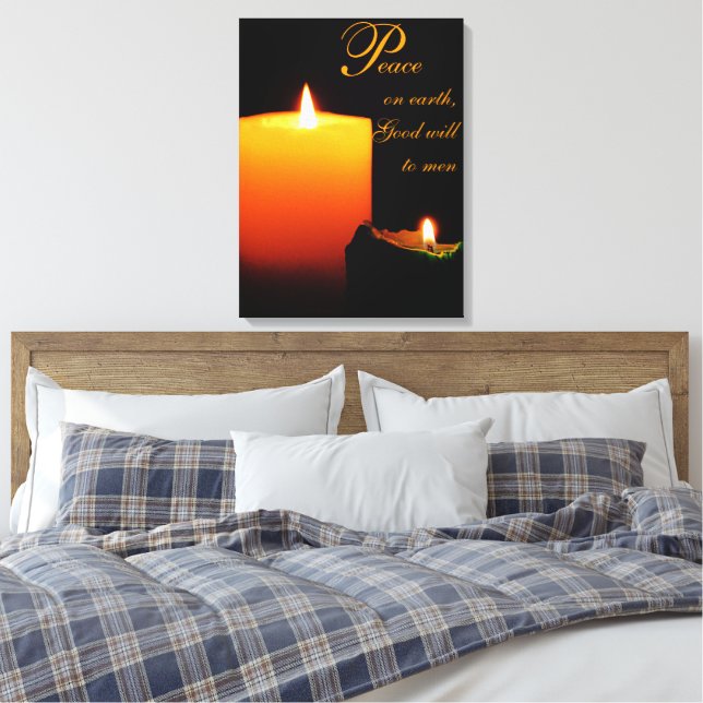 Frieden auf Erden, guter Wille für die Menschen Leinwanddruck (Insitu (Schlafzimmer))
