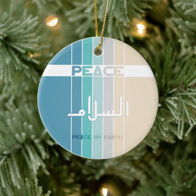 Frieden auf Erden Keramik Ornament (Baum)